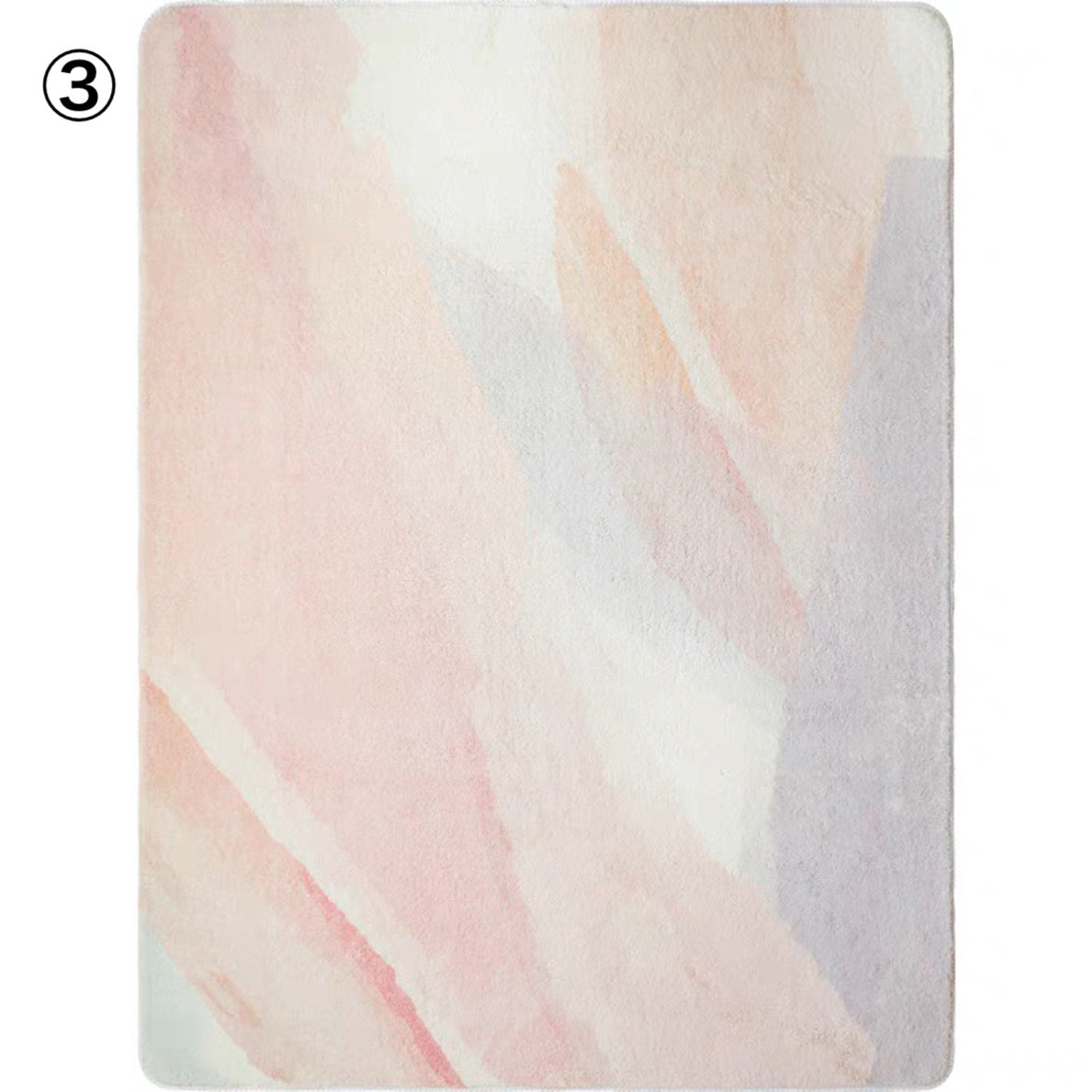 カラフル 水彩画風 選べる3種 もふもふ カーペット