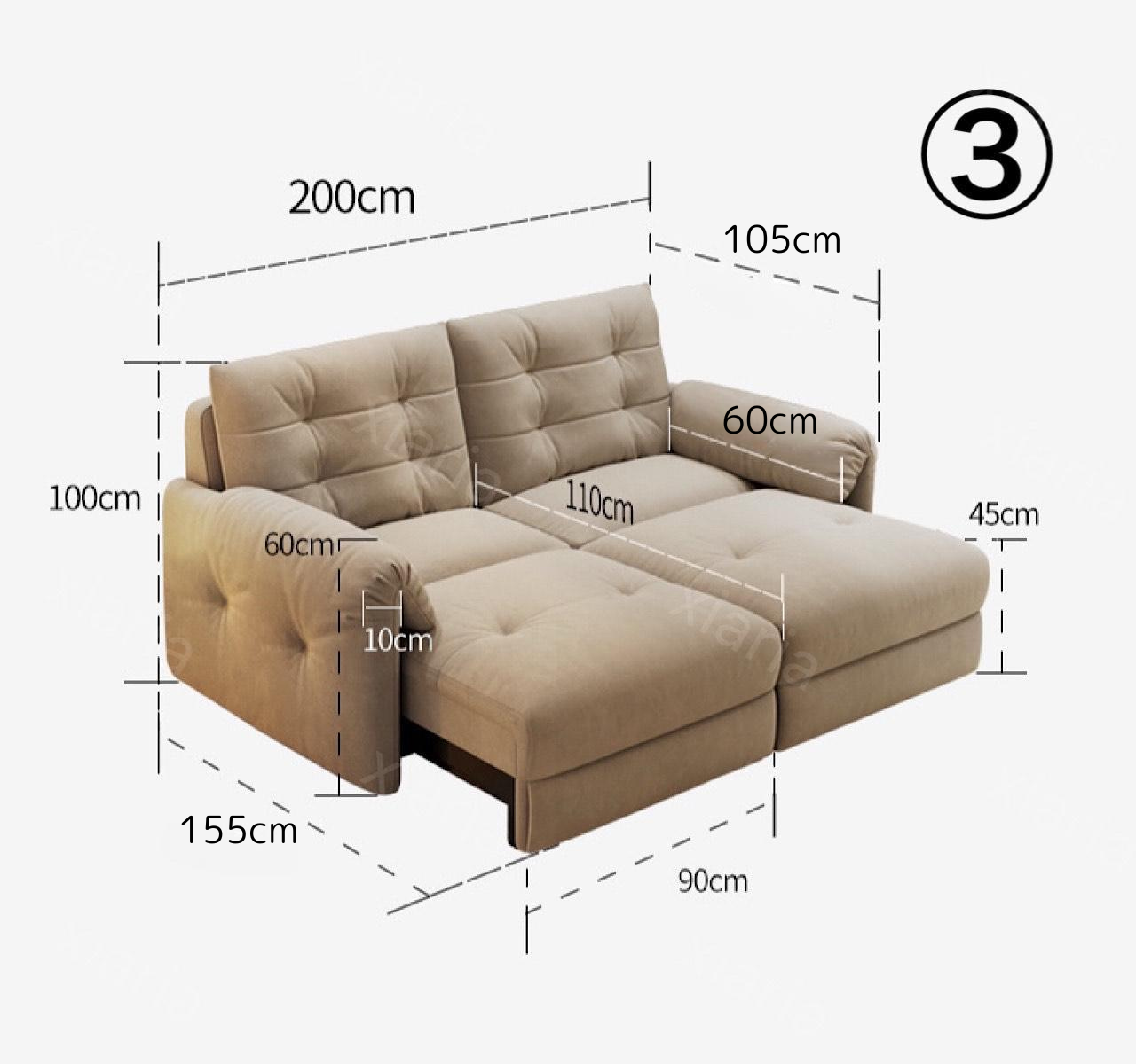 ピナクル エレファントイヤーズ クラウド 電動 ソファベッド クリーム スタイル リビングルーム モダン ソファ