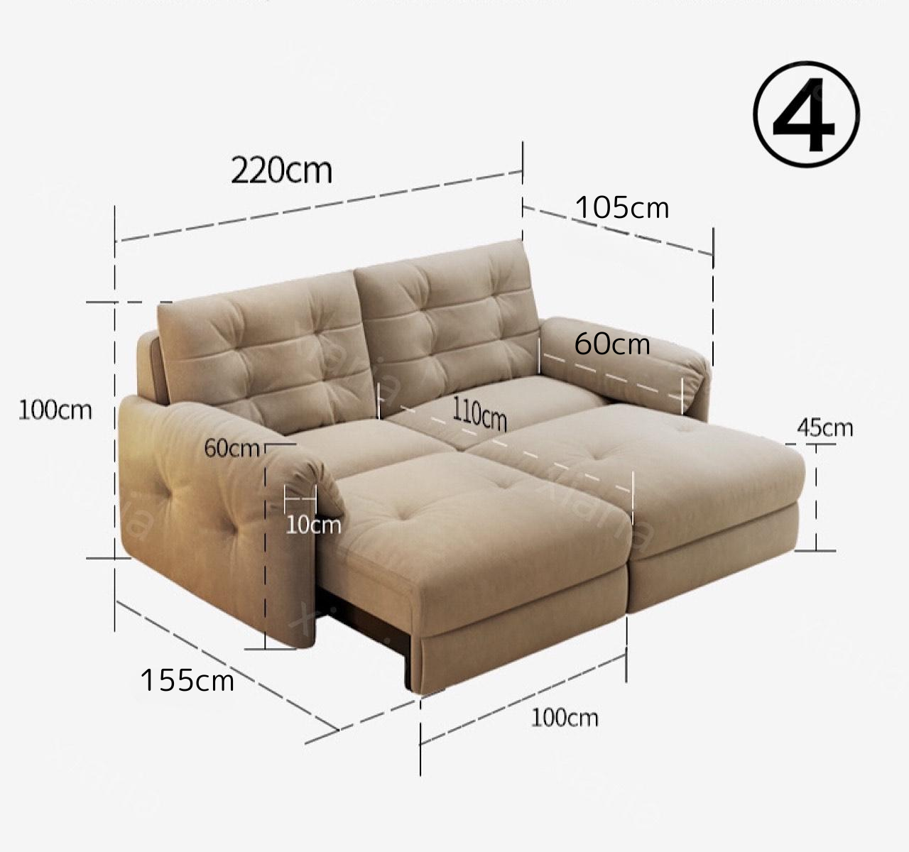 ピナクル エレファントイヤーズ クラウド 電動 ソファベッド クリーム スタイル リビングルーム モダン ソファ