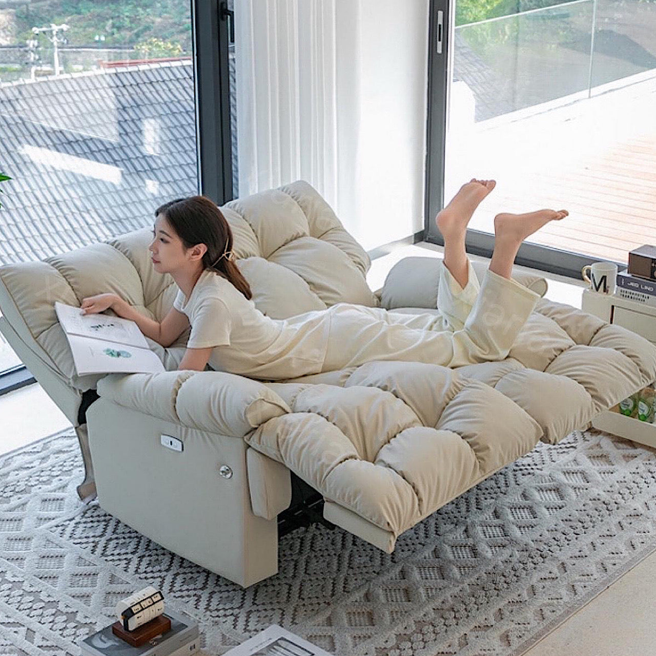 スペース ソファー キャビン クラウド リビング ルーム 電動 ダブル レジャー リクライニング カップル ソファ