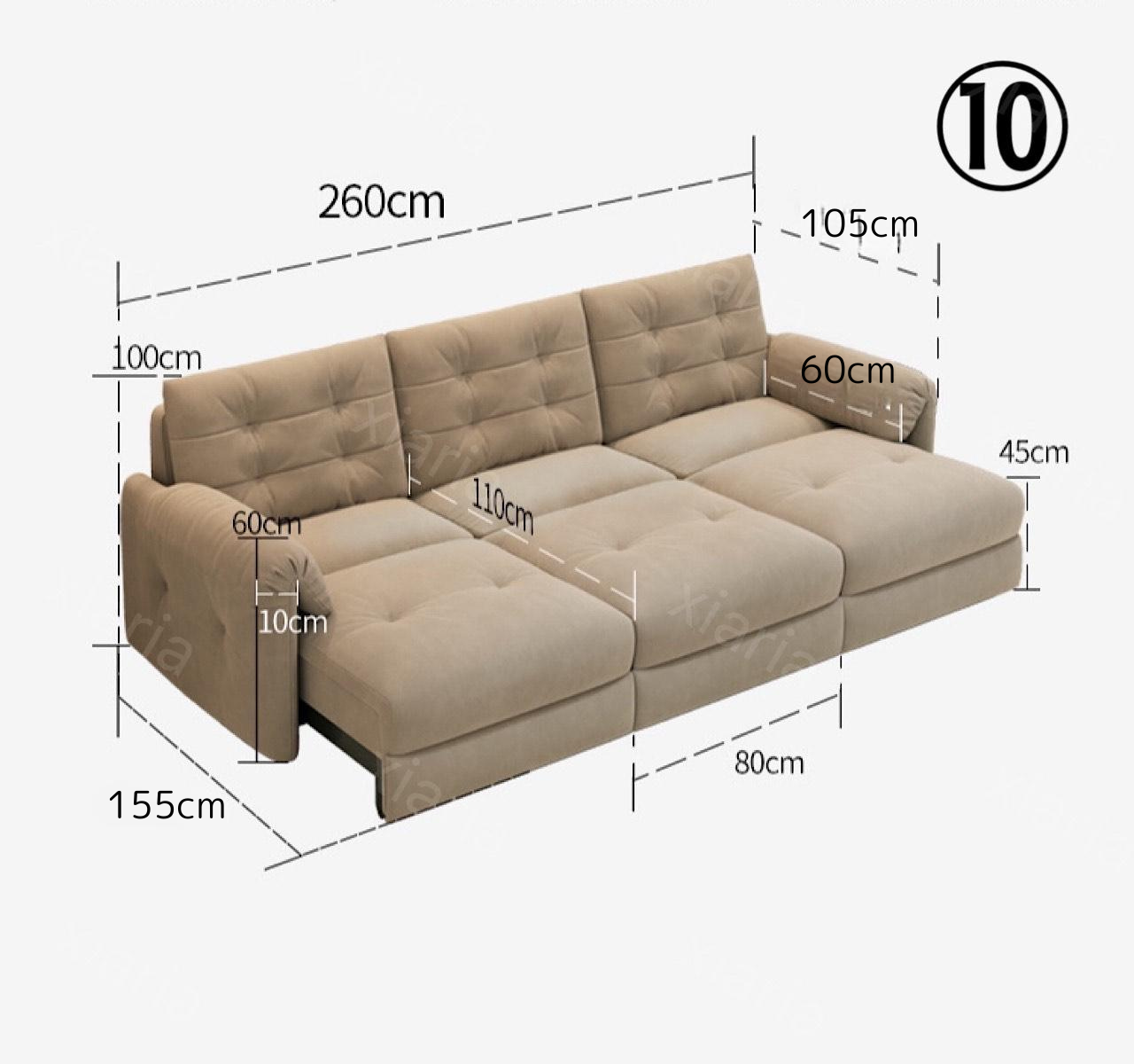 ピナクル エレファントイヤーズ クラウド 電動 ソファベッド クリーム スタイル リビングルーム モダン ソファ