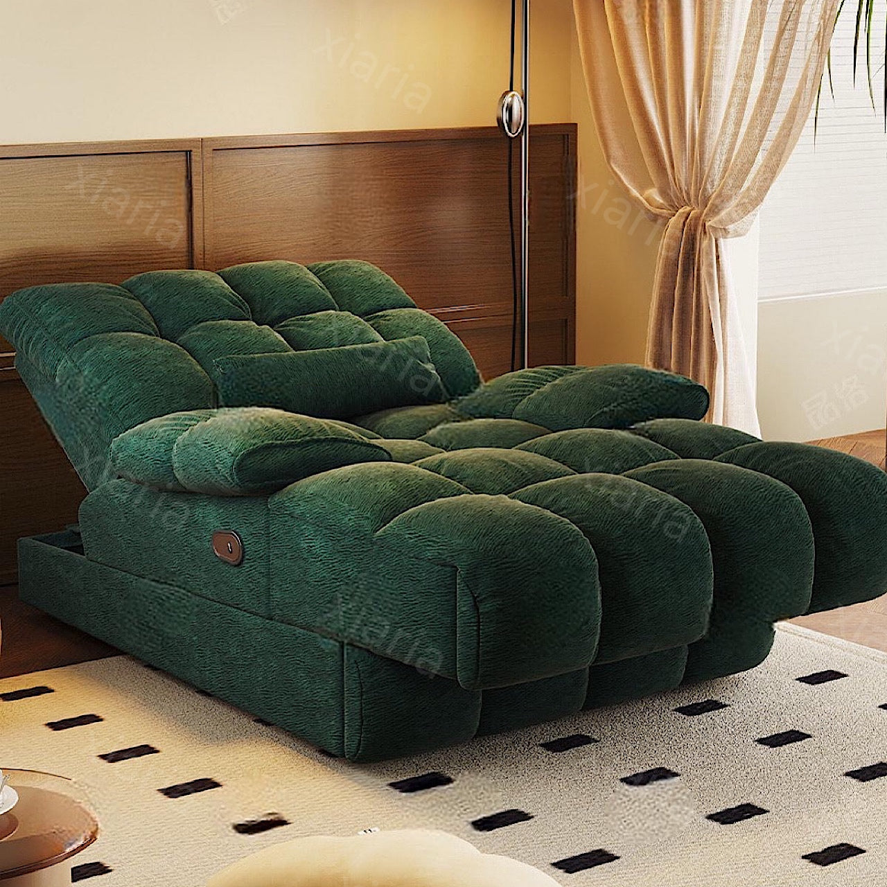 電動 快適な多機能 リクライニングチェア ベッドルーム リビングルーム レトロ シェニール タフィー チェア ソファ