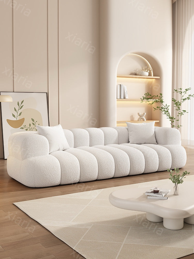 クリーム スタイル ラムウール ライト 高級小型 家庭用 ソファ リビングルーム ベッド ソファ
