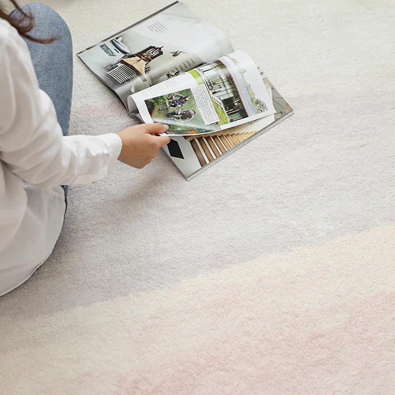 カラフル 水彩画風 選べる3種 もふもふ カーペット