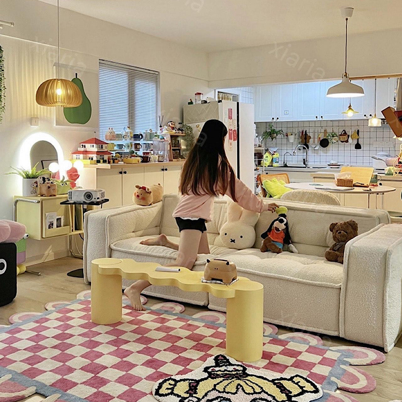 イタリア ソファ 北欧 デザイナー ストレート ローファ ブリック 家庭用 ソファ クリーム スタイル ヴィラ ヴィンテージ ソファ