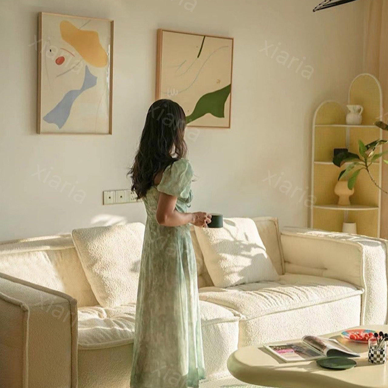 イタリア ソファ 北欧 デザイナー ストレート ローファ ブリック 家庭用 ソファ クリーム スタイル ヴィラ ヴィンテージ ソファ