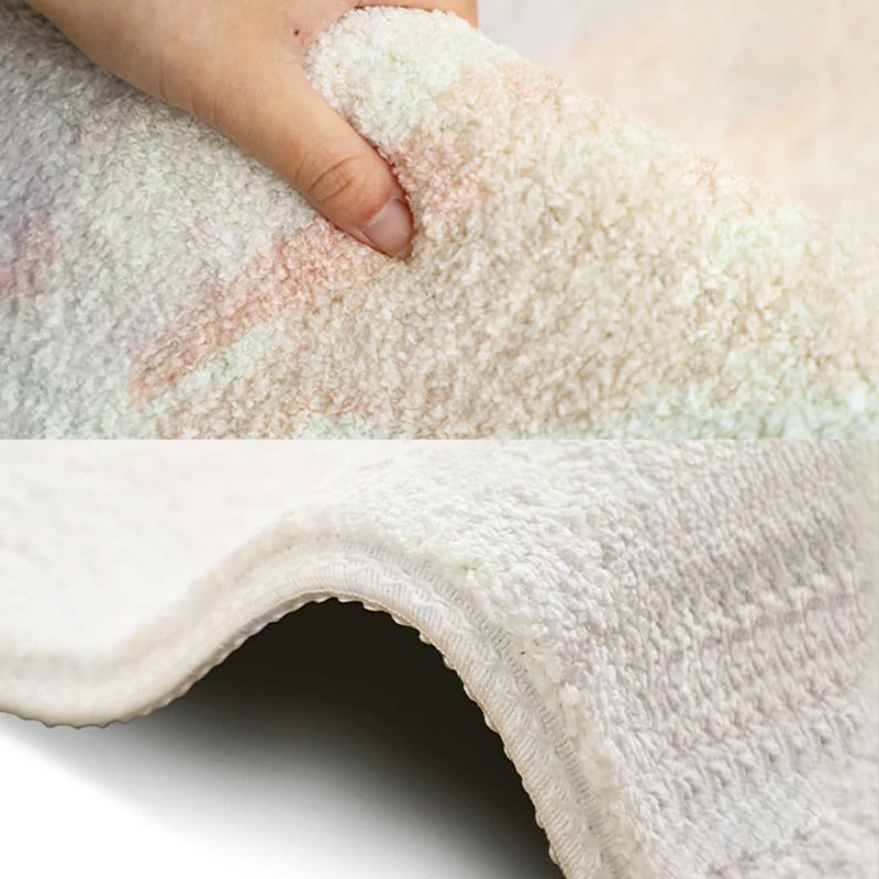 カラフル 水彩画風 選べる3種 もふもふ カーペット