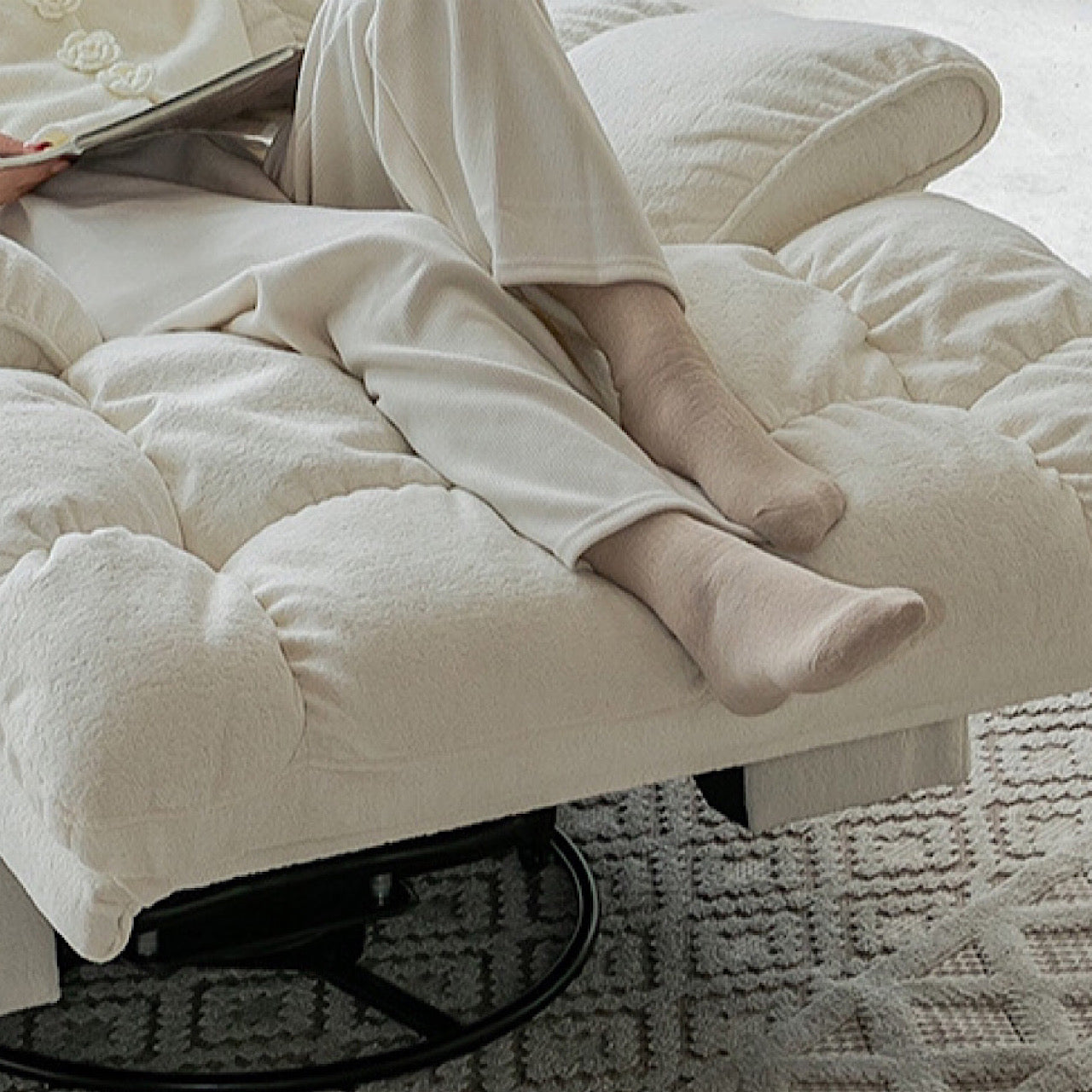 シングル ソファ 電動 家庭用 リビングルーム ベルベット ロッキング チェア ソファ