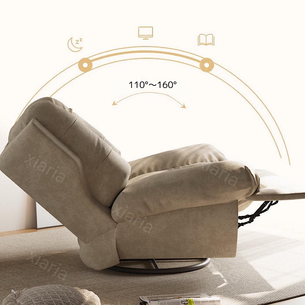 電動 シングル ソファ シンプルなリビングルーム ロッキング 椅子 レジャー ネットレッド クリーム風 ソファ