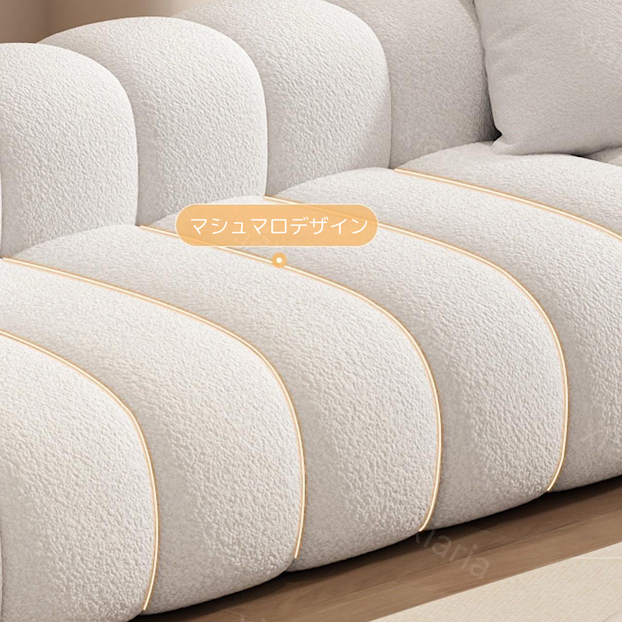 クリーム スタイル ラムウール ライト 高級小型 家庭用 ソファ リビングルーム ベッド ソファ