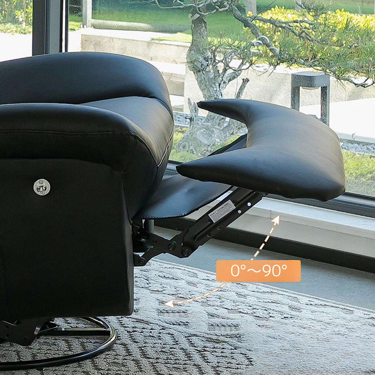 電動 シングル ソファ 多機能 エコレザー リクライニング ブラック ソファ