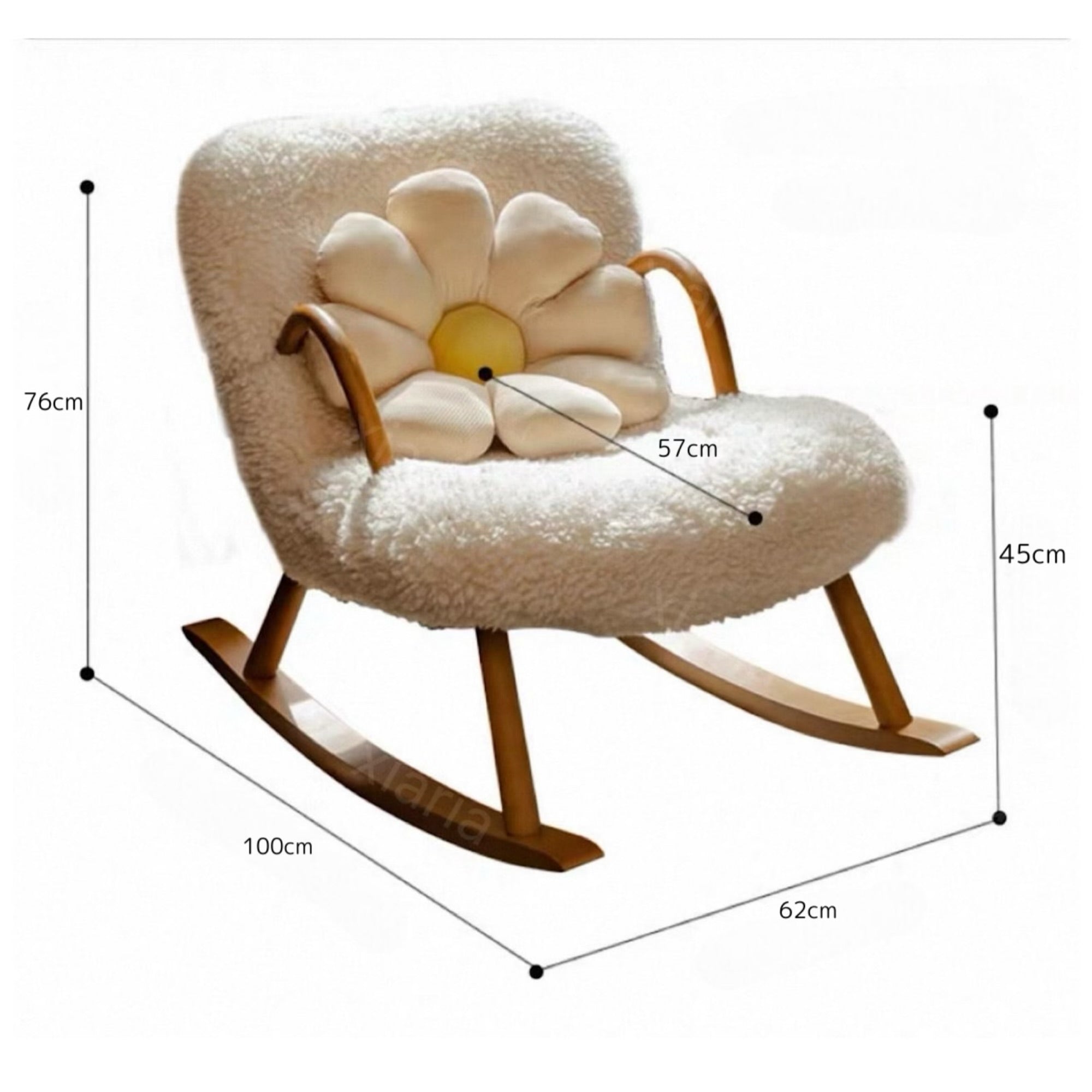 北欧風 ロッキング チェア ラムウール シャギー ホーム バルコニー