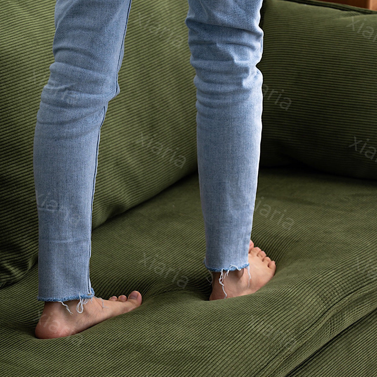 北欧 ソリッド ファブリック ソファ リビング 家庭用 レトロ コーデュロイ 日本製 シンプル ソファ