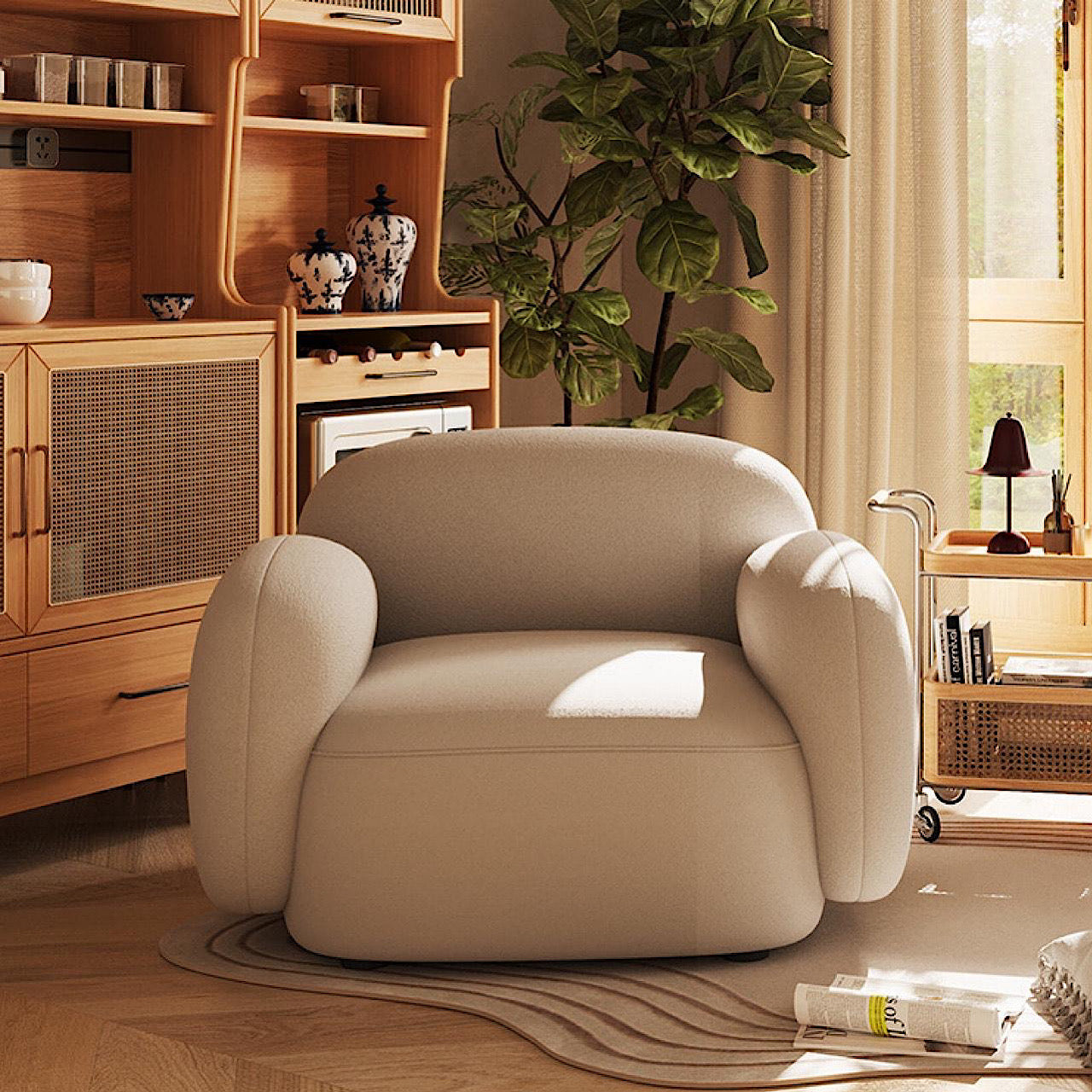 ブロック型 一人掛け 椅子 シンプル レジャー ソファ