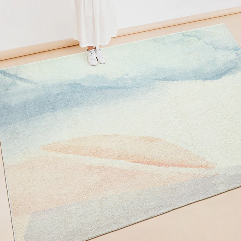 カラフル 水彩画風 選べる3種 もふもふ カーペット