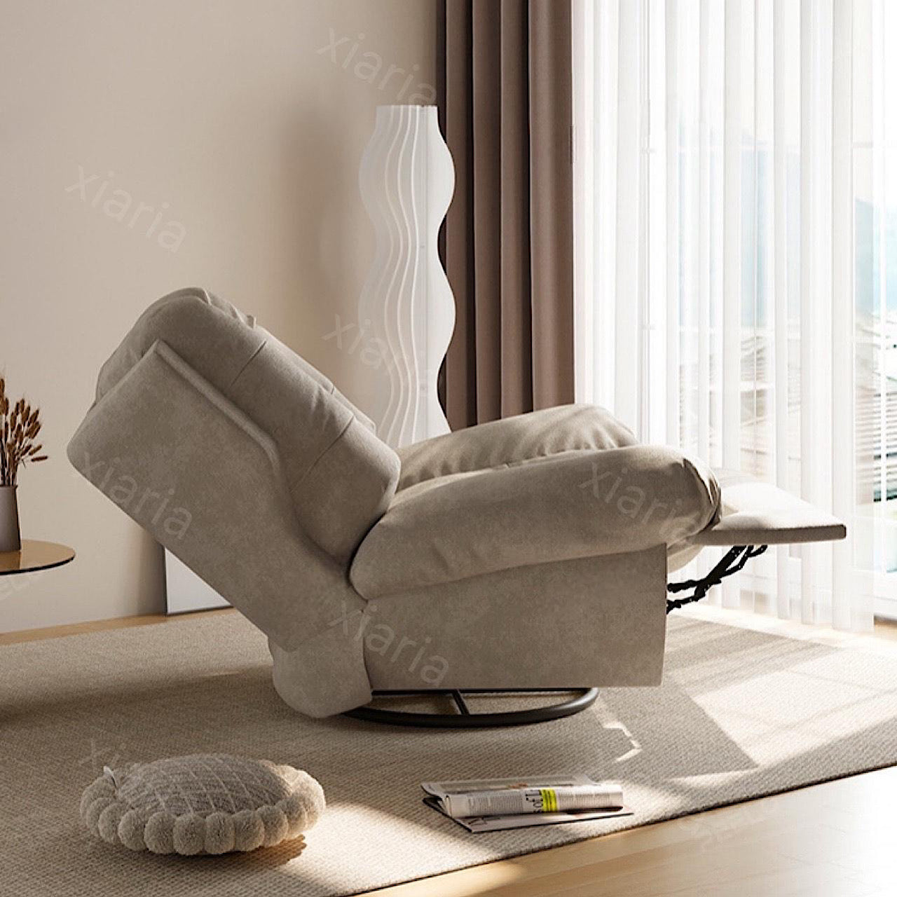 電動 シングル ソファ シンプルなリビングルーム ロッキング 椅子 レジャー ネットレッド クリーム風 ソファ