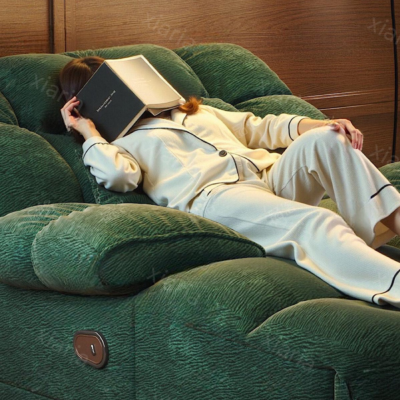 電動 快適な多機能 リクライニングチェア ベッドルーム リビングルーム レトロ シェニール タフィー チェア ソファ